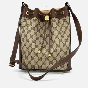 Vintage Gucci Canvas Sherry Line Bucket Bag